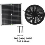 Kit ventilateur panneau solaire, panneau solaire 100w tanche, ventilateur d'extraction rond 10' pour ...