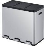 Eko, poubelle � p�dale recycler, en acier, 60 l, collecteur �