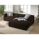 Lisa design - ela - canap� d'angle droit 4 places - en velours c�tel� - style contemporain - marron