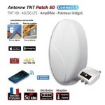 Elap - antenne tv tnt ext�rieure blanc uhf patch 50 hd connect 4g 5g lte 700 3 sorties, alimentation ...