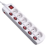 Electraline ? bloc multiprises 6 prises 16a avec interrupteurs individuels ? c�ble 1, 5 m pour usage ...