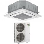 Mitsubishi electric - cassette 90x90 4 - way air conditioner 34000 btu pla - m100ea + puz - m100vka single ...