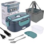 Electric lunch box food heater, 3 in 1 60w high - power portable microwave for car and home - 12v 24v ...