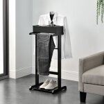 [en. casa] - valet de chambre lulboll avec bote ouvrable bois de pin noir
