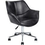 lgant fauteuil de bureau pivotant  hauteur rglable en cuir pu noir newdale