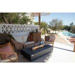Elementi - brasero ext�rieur positano brasero en b�ton gfrc aspect gr�s, salon de jardin gris fonc� rectangula ...