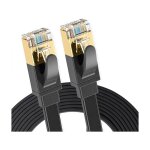 Elfcam - 20m c�ble r�seau ethernet cat 8, plat noir lan wan, cat8 sftp 28awg, 2000mhz 40gbps avec connecteurs ...