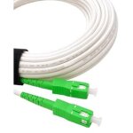 Elfcam - c�ble fibre optique sc - apc � sc - apc - 50m (blanc), jarreti�re optique renforc�e, simplex ...