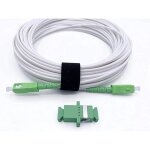 Elfcam - c�ble fibre optique sc / apc � sc / apc - 7 (blanc), simplex monomode, avec adaptateur inclus, ...