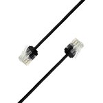 Elfcam - c�ble r�seau ethernet rj45 cat 6 slim 3m (noir) ? 32awg ultra fin, r�seau lan / wan, haut d�bit, ...