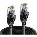 Elfcam - c�ble r�seau ethernet rj45 cat 7 blind� sftp - 1m (rond noir), 10gbps, 600mhz, 100% cuivre, ...