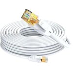 Elfcam - c�ble r�seau ethernet rj45 cat 7 blind� sftp - 50m (rond blanc), 10gbps, 600mhz, 100% cuivre, ...