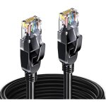 Elfcam - c�ble r�seau ethernet rj45 cat 7 blind� sftp - 55m (rond noir), 10gbps, 600mhz, 100% cuivre, ...