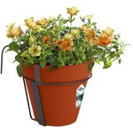 Bac à fleurs jardinière en plastique pour jardin balcon maison pot de fleurs avec support rond / 3 litres ... Bac à fleurs jardinière en plastique pour jardin balcon maison pot de fleurs avec support rond / 3 litres ...