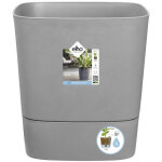 Elho - pot de fleurs - greensense aqua care carre 38 - ciment clair - interieur / exterieur - o 38 x ...
