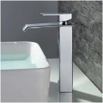 Eliauk - robinet salle de bain cascade mitigeur de lavabo bec haut robinetterie pour vasque chrom� design ...