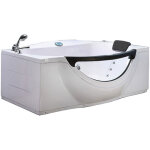 Eliteshopping - baignoire balno blanc 180 x 96 cm avec verre frontal 9 jets ? jasmine