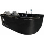 Eliteshopping - baignoire balno noir 170 x 115 cm 15 jets pour deux personnes ? black tulip