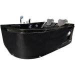 Eliteshopping - baignoire balno noir 170 x 115 cm pour deux personnes 15 jets ? black dahlia