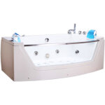 Eliteshopping - baignoire hydromassage blanc 180 x 90 cm chromoth�rapie 14 jets ? primula