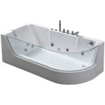 Eliteshopping - baignoire hydromassage verre panoramique 170 x 80 cm 12 jets ? lotus