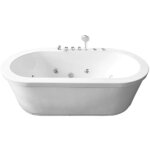 Eliteshopping - baignoire ilôt hydromassage ovale blanche 10 jets ? perlie Eliteshopping - baignoire ilôt hydromassage ovale blanche 10 jets ? perlie