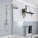 Hudson reed - elizabeth - colonne de douche rétro avec mitigeur thermostatique exposé rétro à double ... Hudson reed - elizabeth - colonne de douche rétro avec mitigeur thermostatique exposé rétro à double ...