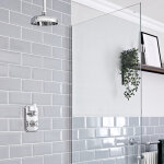 Hudson reed - elizabeth - mitigeur thermostatique � une fonction&44 pommeau pluie rond de 15 cm et bras ...