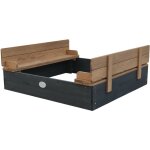 Ella bac  sable enfant anthracite & marron - 100 x 95 cm bac  sable pour enfants en bois fsc avec couvercle ...