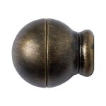 Riel chyc - embout pour tringle fer forg� sph�re ray�e � 20 mm noir / dor� jeu 2 unit�s