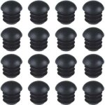 Embouts ronds en plastique (16 mm) (noirs), 16 pi�ces, embouts ronds pour tubes de chaise, embouts ronds ...