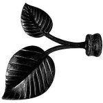Embout pour tringle fer forg� feuilles � 20 mm noir jeu 2 unit�s