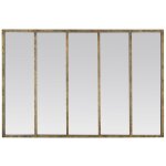 Drawer - miroir rectangle 5 bandes industriel en m�tal dor� 137x90cm