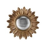 Emde - miroir rond convexe contours feuille 30 cm
