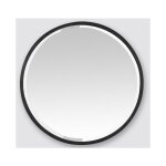 Emde - miroir rond m�tal noir 80x80cm