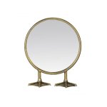 Emde - petit miroir rond sur pied de canard dor 25x9, 5x29, 5cm