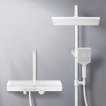 Emke colonne de douche thermostat, 45 cm étagères en verre, douchette, 3 types de jets, douche à effet ... Emke colonne de douche thermostat, 45 cm étagères en verre, douchette, 3 types de jets, douche à effet ...