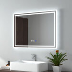 Miroir lumineux salle de bain 60x80cm avec capteur de mouvement, miroir led � capteur intelligent, anti ...