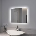 Emke miroir lumineux de salle de bain r�tro - �clair� avec interrupteur � bouton, anti - bu�e, deux couleurs ...