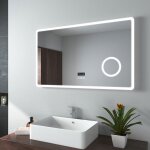 Emke - miroir de salle de bain led avec loupe 3 fois 100x60cm loupe 3x, interrupteur tactile, anti - ...