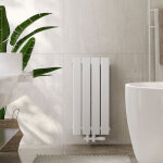 Emke radiateur eau chaude en acier, 60x30cm, tube plat horizontal monocouche blanc 233w