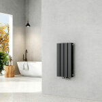 Emke - radiateur eau chaude en acier tube plat montage mural horizontal design anthracite 60x30cm double ...