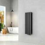 Emke - radiateur eau chaude en acier tube plat montage mural horizontal design anthracite 90x30cm double ...