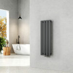 Emke - radiateur eau chaude en acier tube plat montage mural horizontal design anthracite 90x30cm unique ...