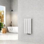 Emke radiateur eau chaude en acier tube plat montage mural horizontal design blanc 60x30cm double couche ...