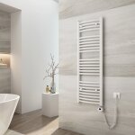 Emke sche - serviettes lectrique avec lment chauffant thermostat, blanc 120x40cm 500watts