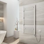 Emke - sche - serviettes lectrique avec lment chauffant thermostat, blanc 120x60cm 600watts