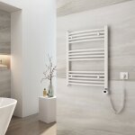 Emke - sche - serviettes lectrique avec lment chauffant thermostat, blanc 75x60cm 300watts