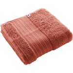 Emma - serviette de toilette 50x90cm en coton bio coloris terracotta