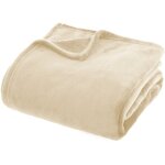 Emmevi mv s. p. a. - plaid trs doux couleur unie couverture chaud polaire lit canap beige - 160x210 ...